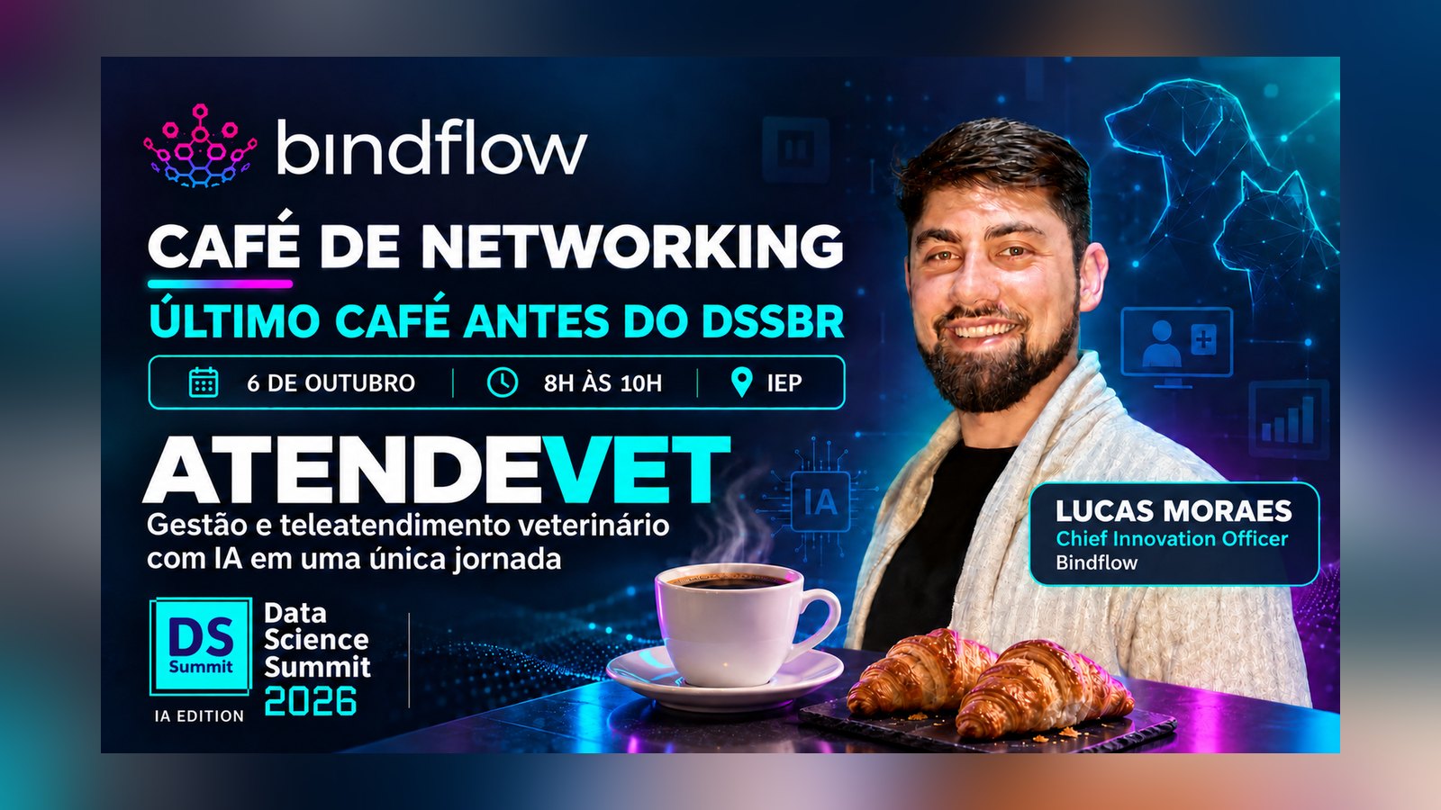 Último Café de Networking antes do DSSBR debate telemedicina veterinária com IA
