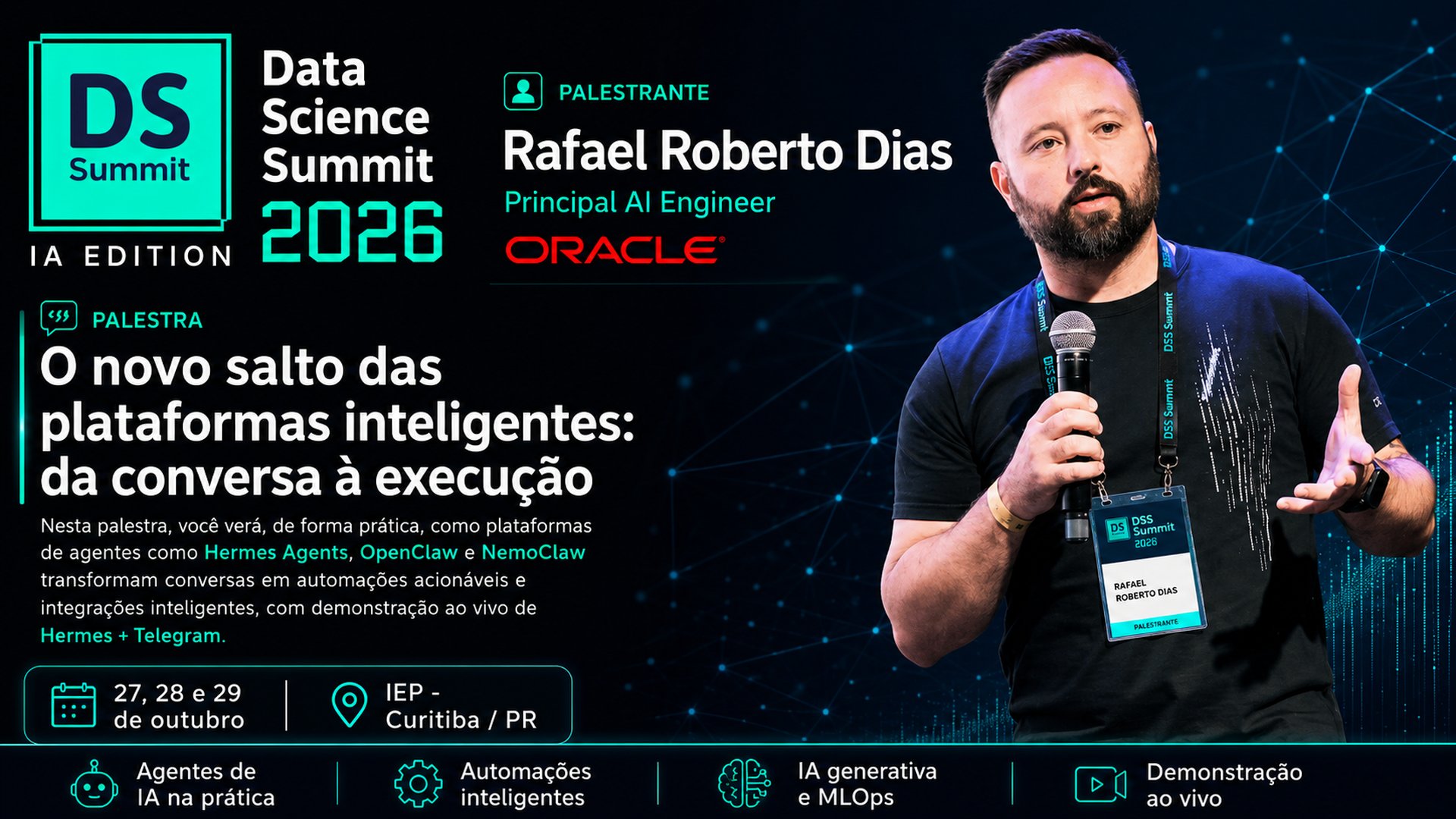 Rafael Roberto Dias, da Oracle, traz agentes de IA ao DSSBR 2026