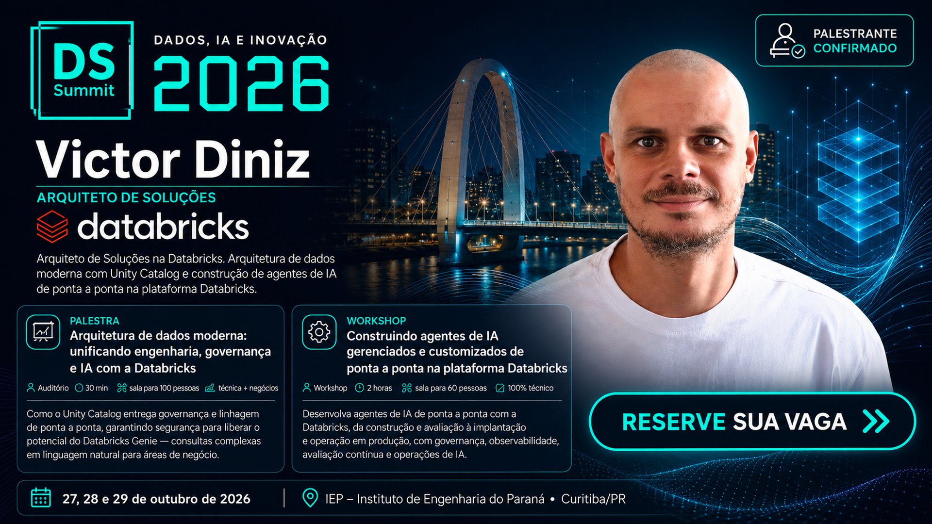 Victor Diniz, da Databricks, é palestrante do DSSBR 2026