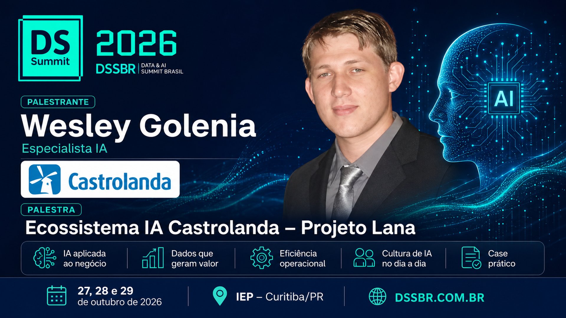 Wesley Golenia abre o DSSBR 2026 com o Projeto Lana