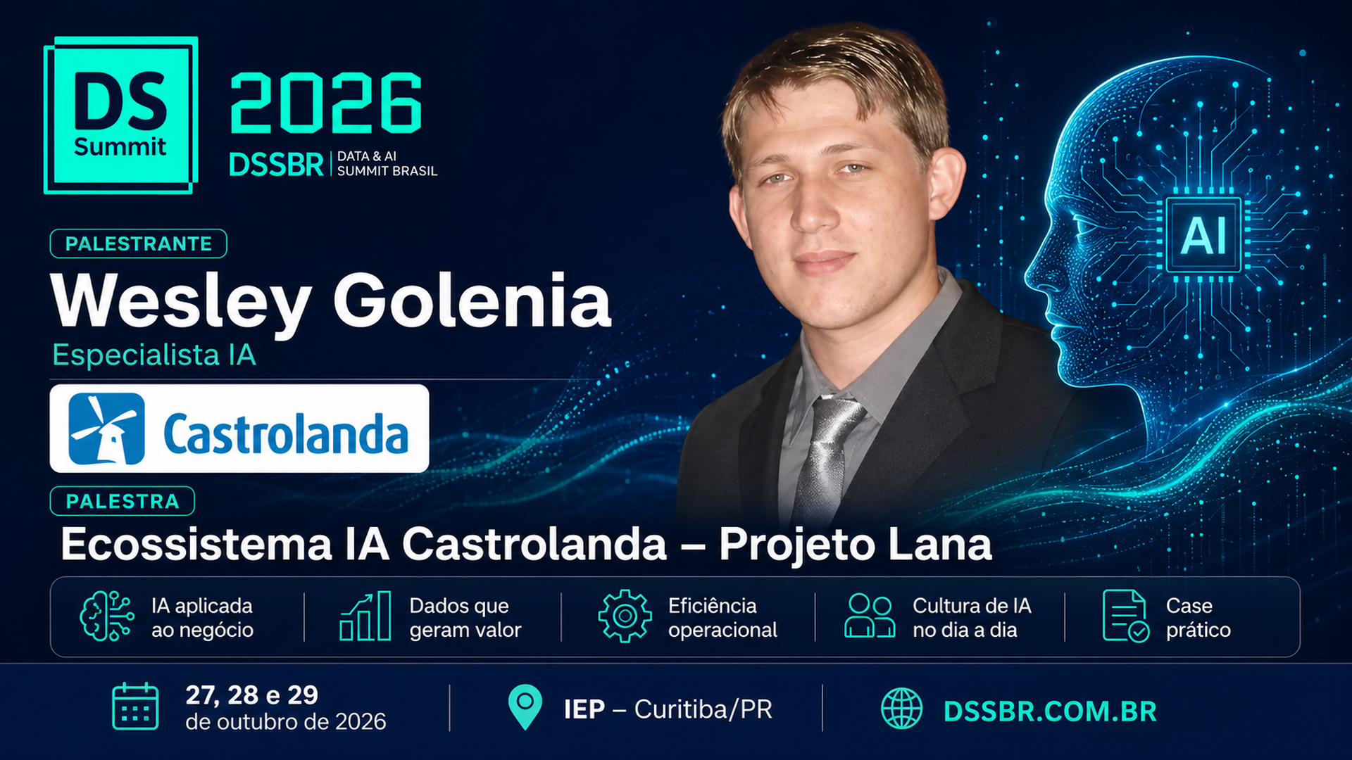 Wesley Golenia abre o DSSBR 2026 com o Projeto Lana
